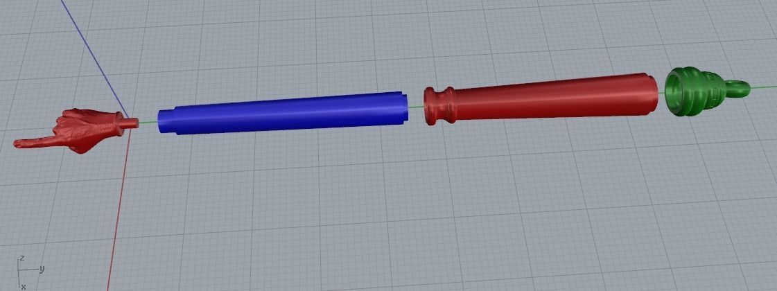 Hand with index finger N011485 3D print model_2
