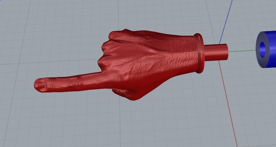 Hand with index finger N011485 3D print model_3