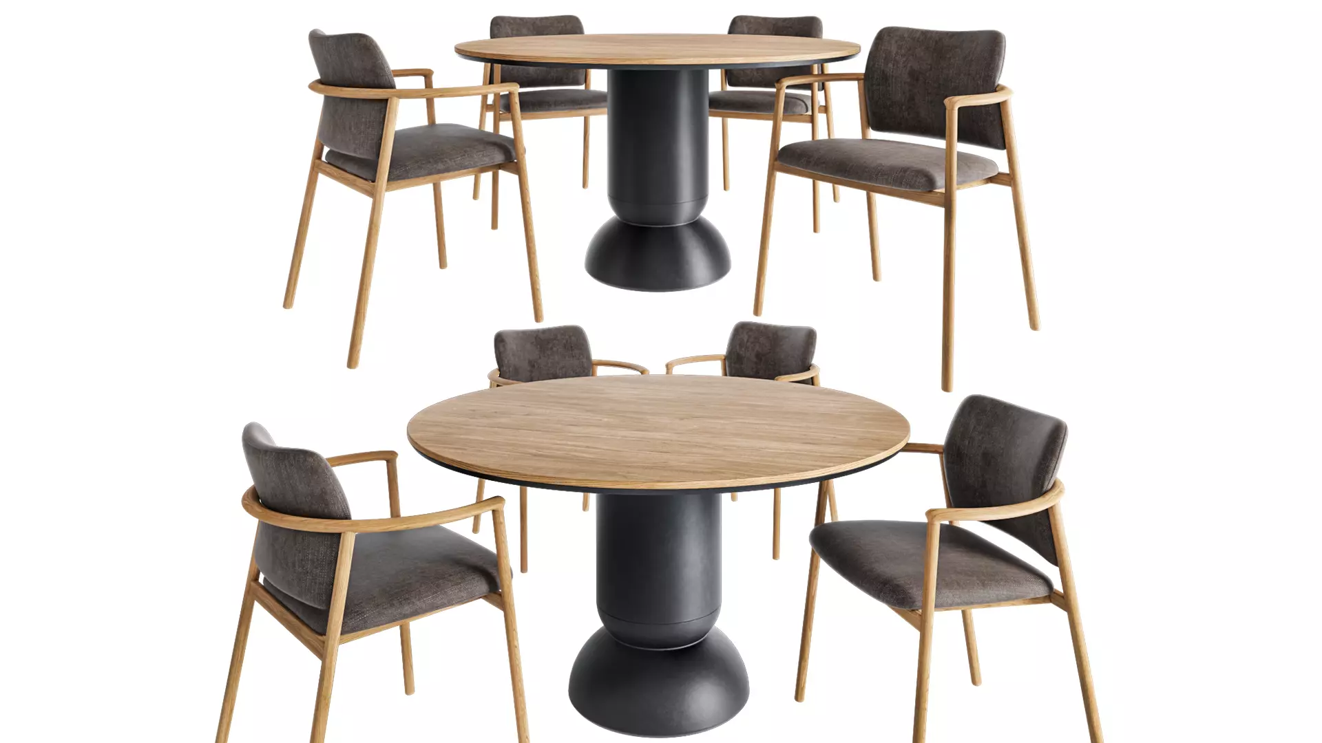 Ludo Dining Table and Lord Dining Armchair 3D model