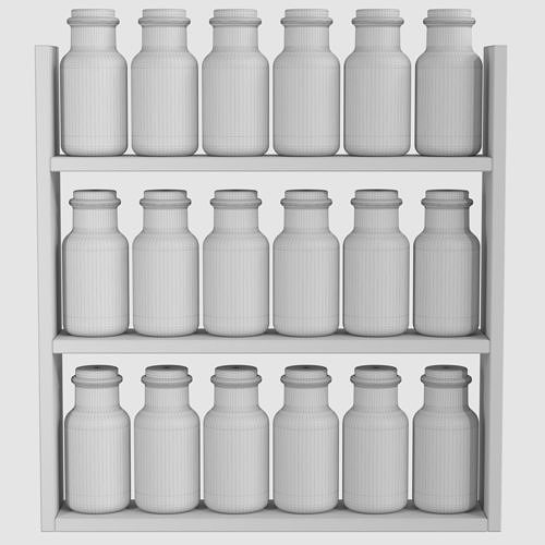 Spice jars for the kitchen restaurants or supermarket displays 3D model 2