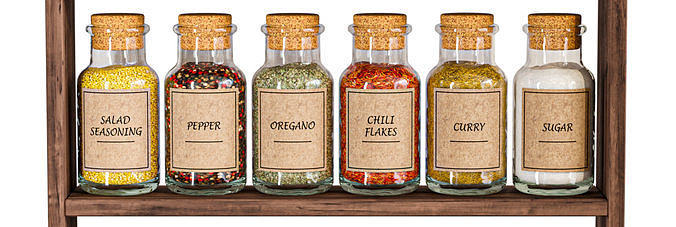 Spice jars for the kitchen restaurants or supermarket displays 3D model 4