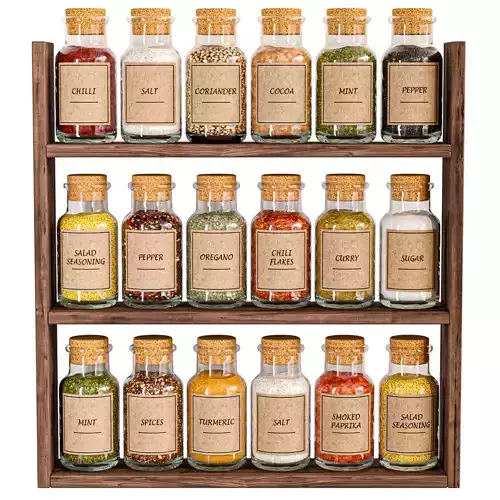 Spice jars for the kitchen restaurants or supermarket displays