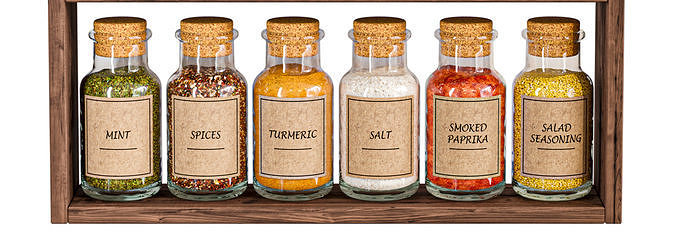 Spice jars for the kitchen restaurants or supermarket displays 3D model 5