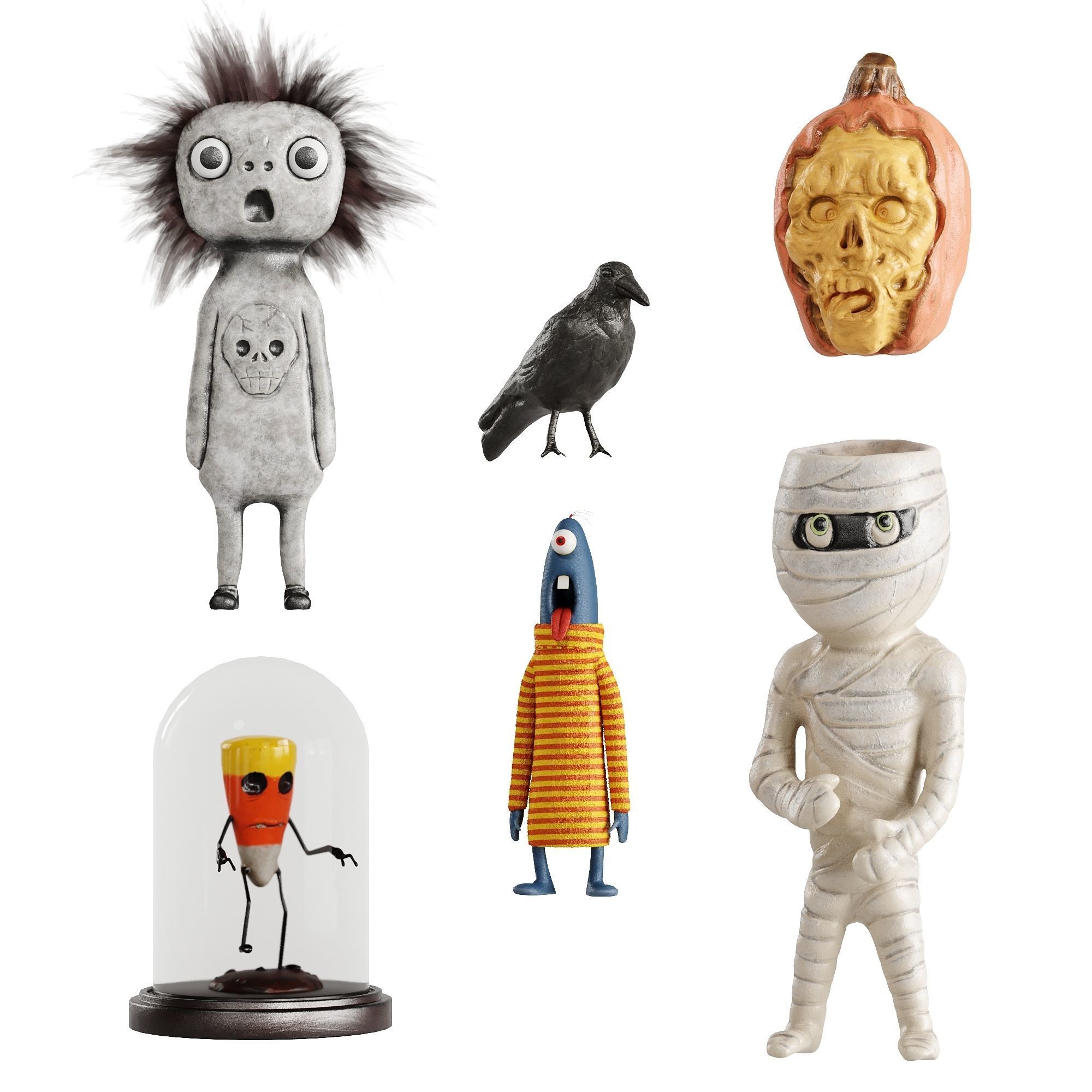 Children Room Set 7 Halloween Set Low-poly 3D model_2