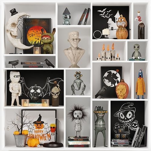 Children Room Set 7 Halloween Set Low-poly 3D model