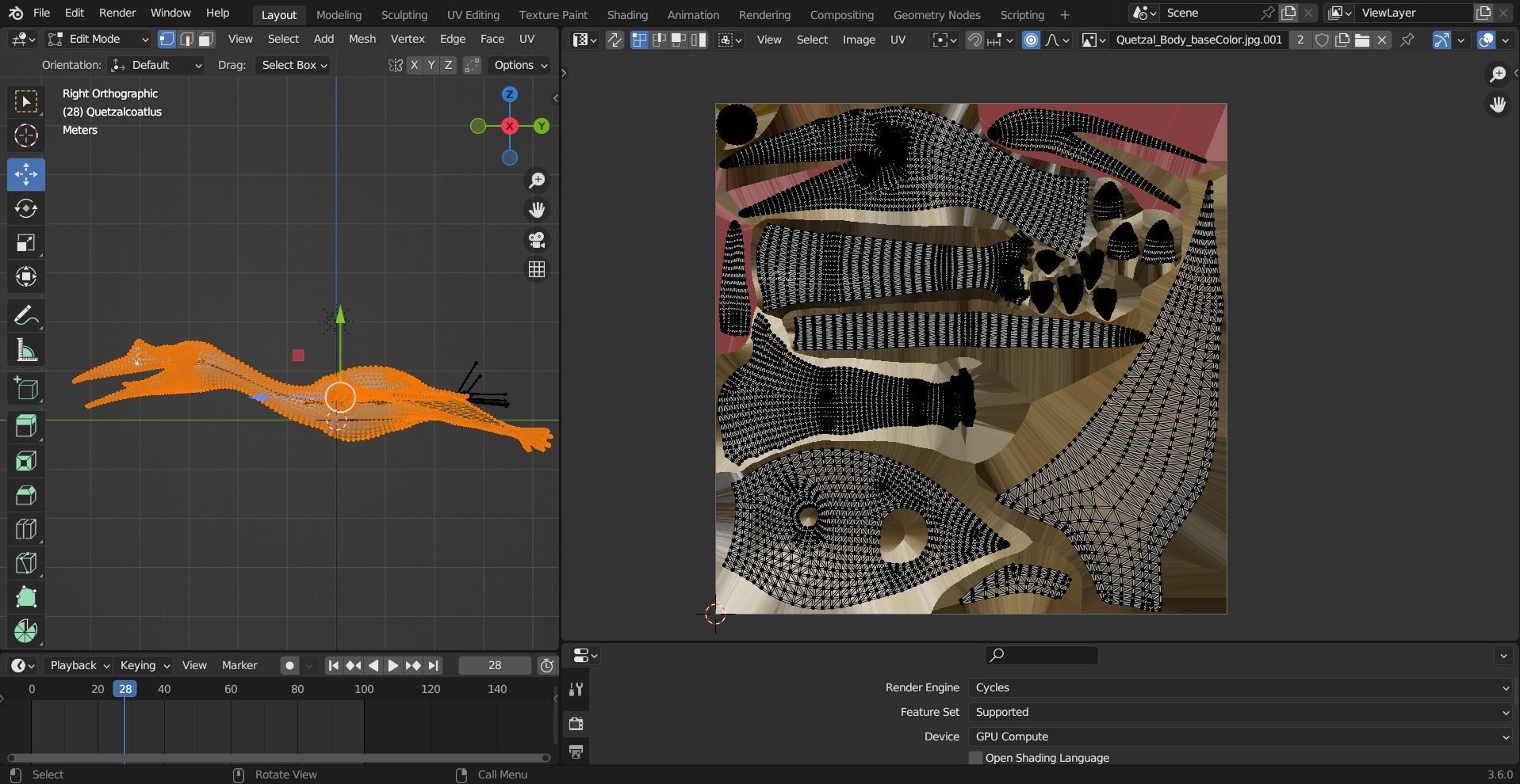 Monster Quetzalcoatlus - Prehistoric Dinosaur Low-poly 3D model_22