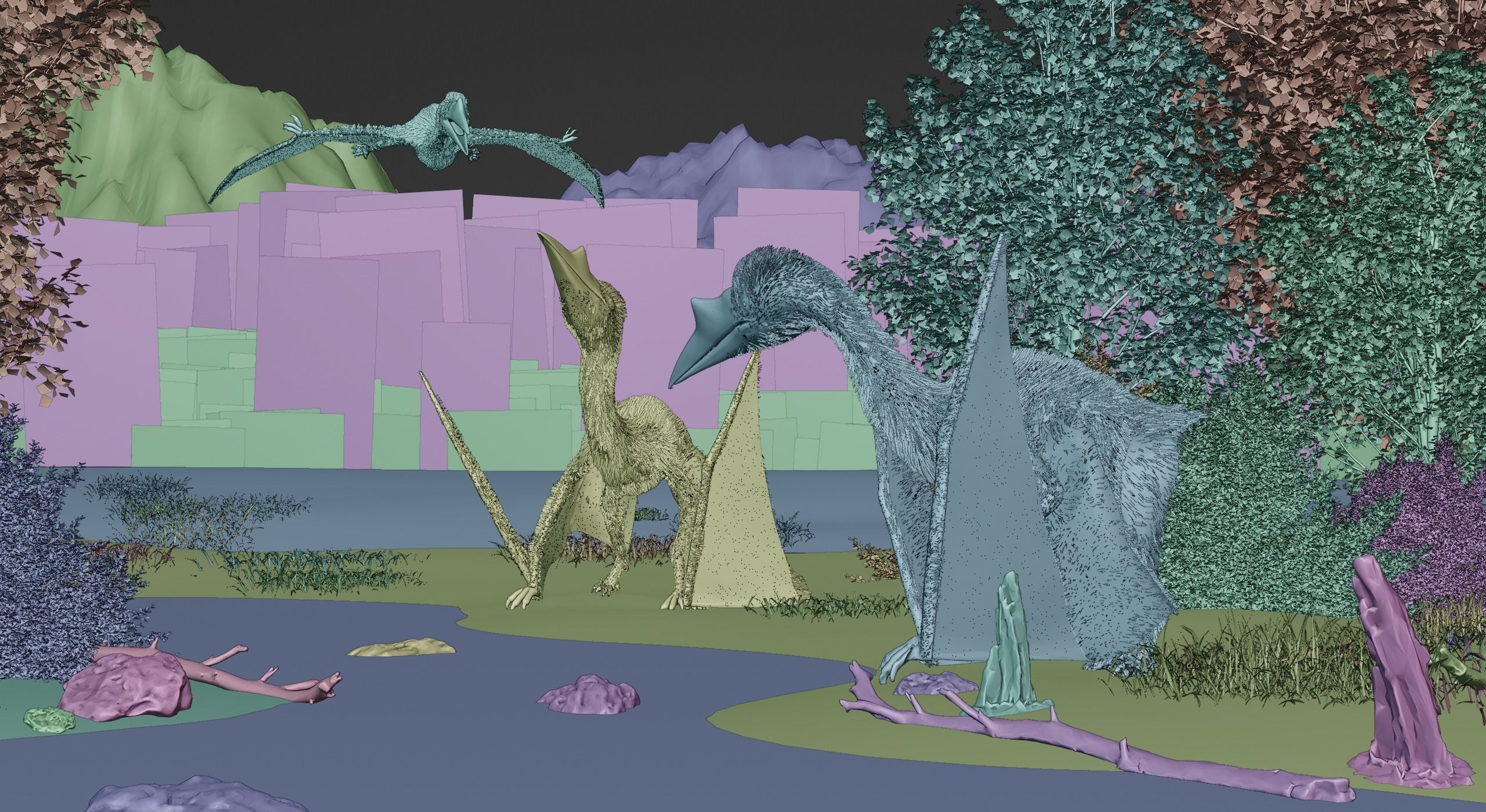 Monster Quetzalcoatlus - Prehistoric Dinosaur Low-poly 3D model_14