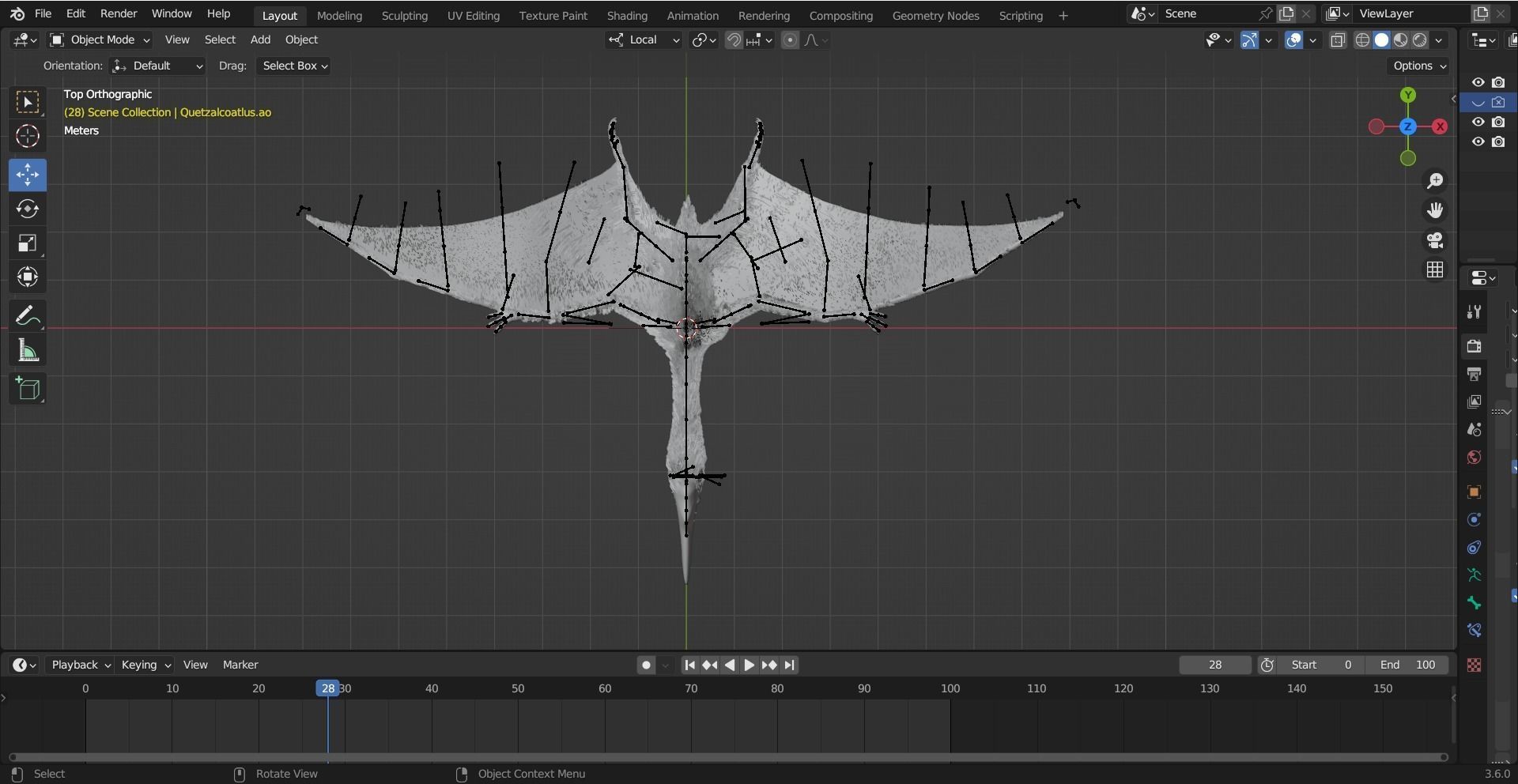 Monster Quetzalcoatlus - Prehistoric Dinosaur Low-poly 3D model_21