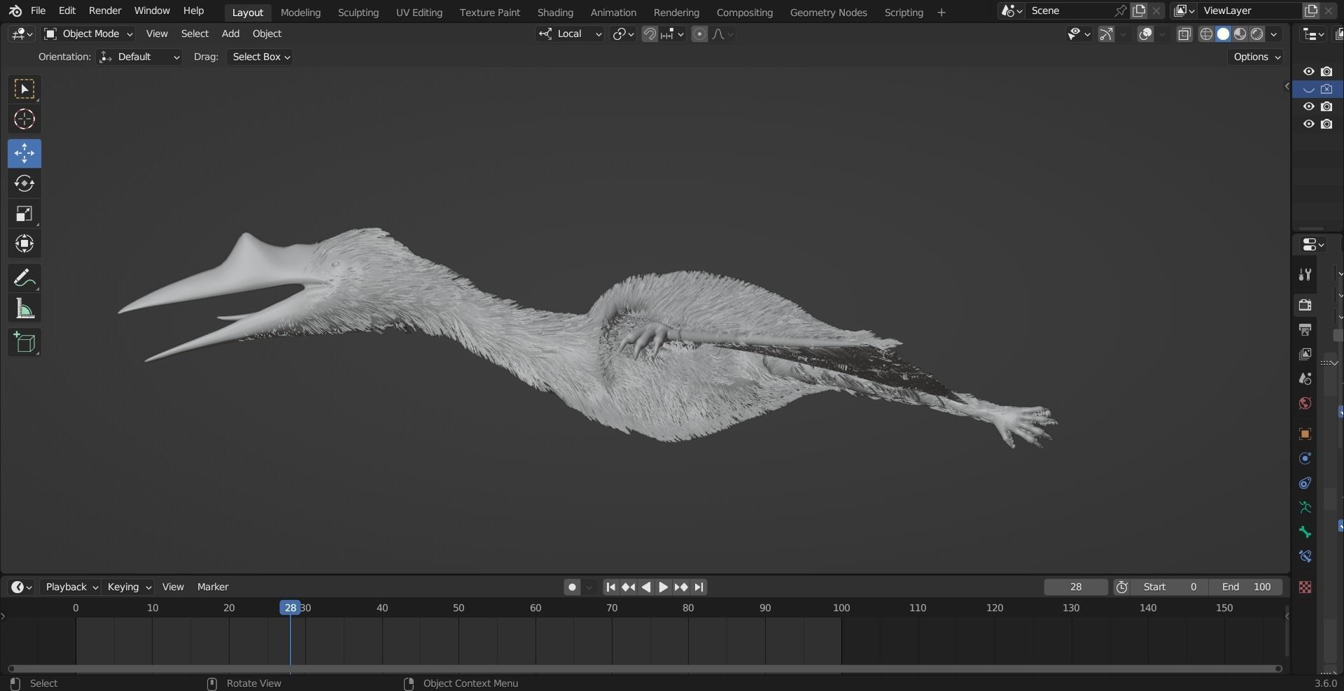 Monster Quetzalcoatlus - Prehistoric Dinosaur Low-poly 3D model_19