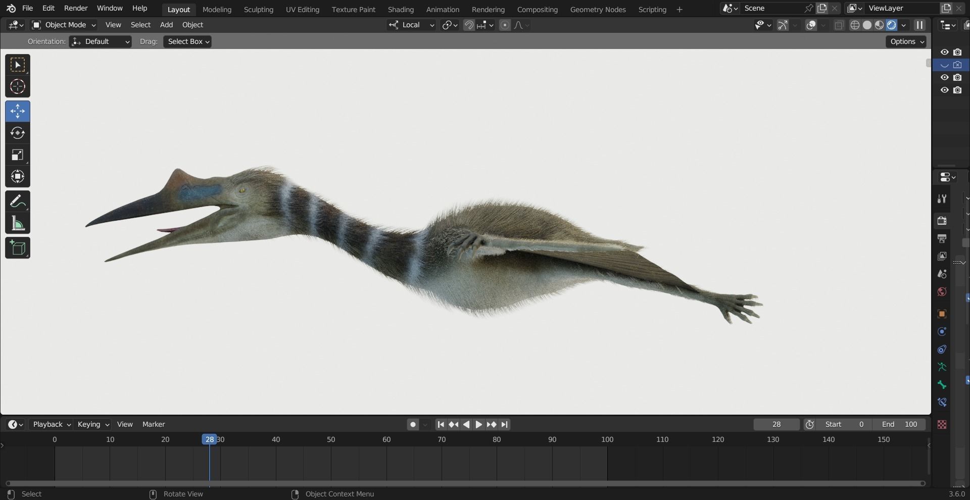 Monster Quetzalcoatlus - Prehistoric Dinosaur Low-poly 3D model_18