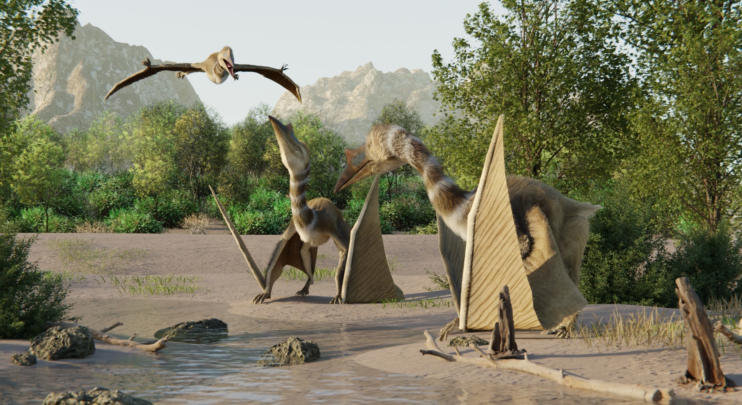 Monster Quetzalcoatlus - Prehistoric Dinosaur Low-poly 3D model_13