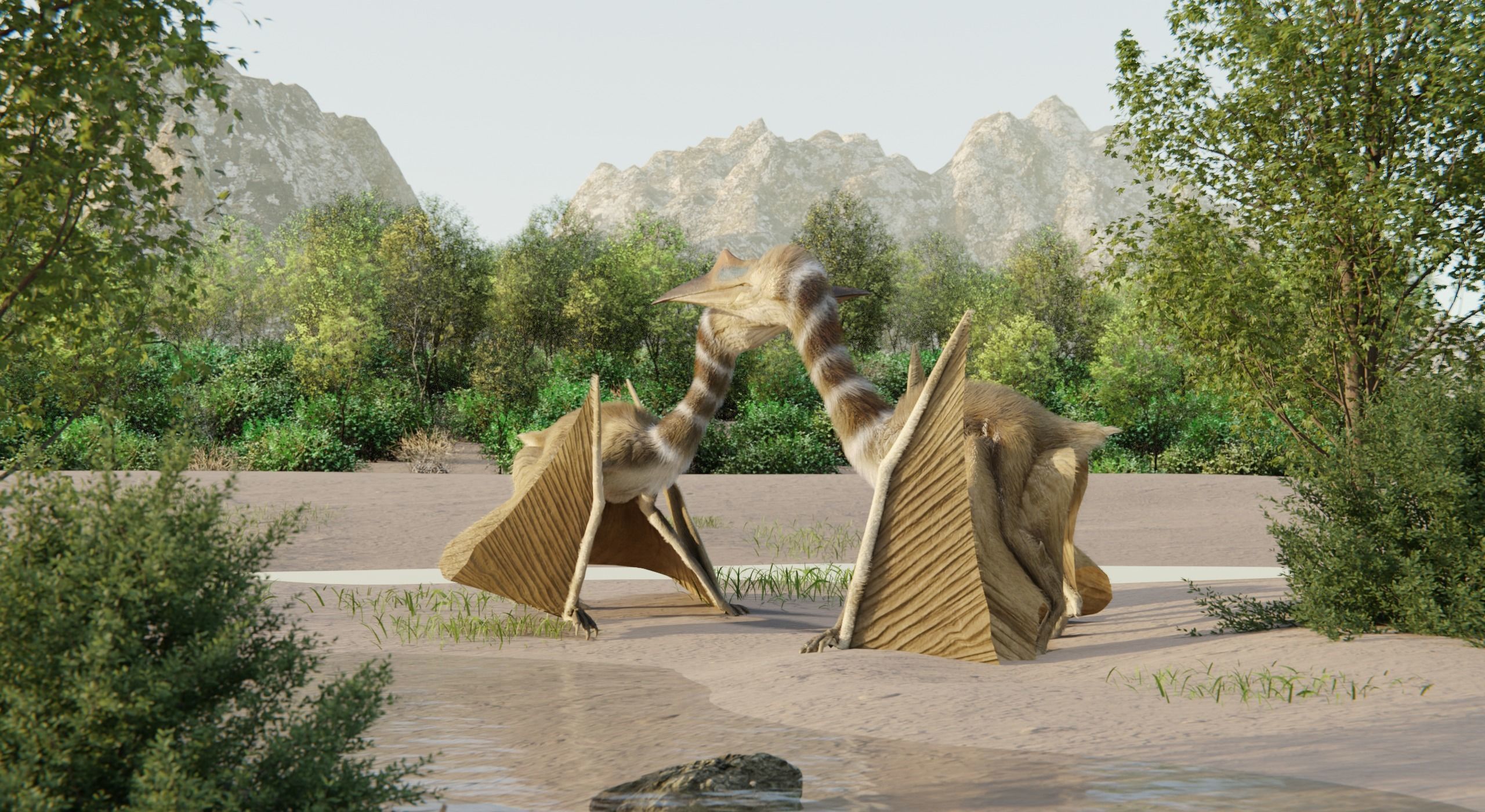 Monster Quetzalcoatlus - Prehistoric Dinosaur Low-poly 3D model_3