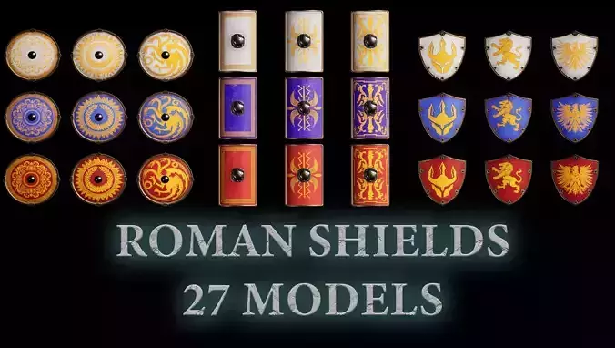 ROMAN SHIELDS PACKAGE - KITBASH - UE5