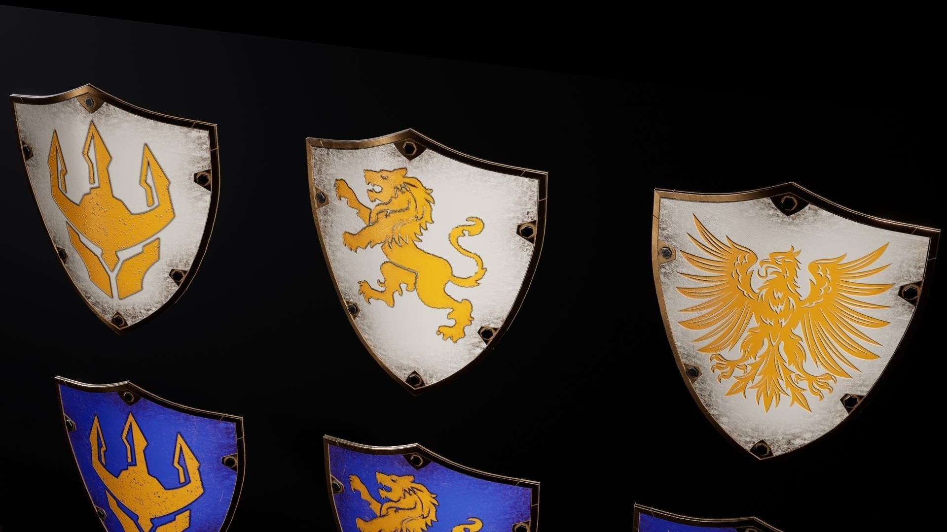 Shieldsar 3D model ROMAN SHIELDS PACKAGE - KITBASH - UE5 VR / AR / low-poly ...