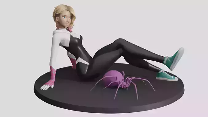 Gwen Stacy 3D print model STL 3mf  Textures Included