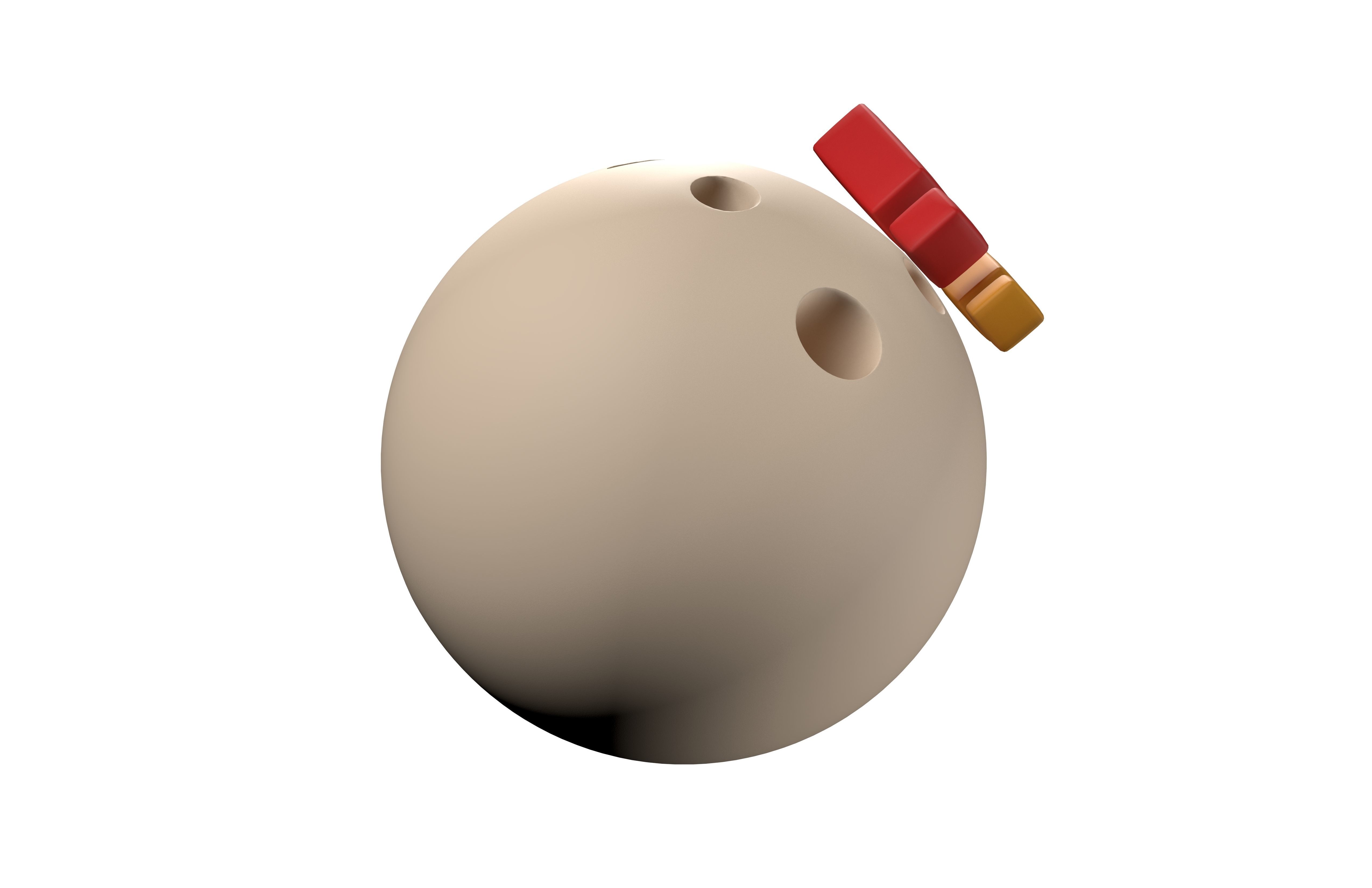 Hushed Face with Exclamation Mark v1 001 Low-poly 3D model_4