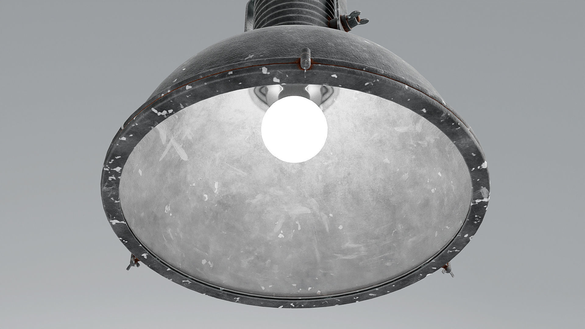 Old Hanging Table Lamp Dirty and Rusted 3D model_3