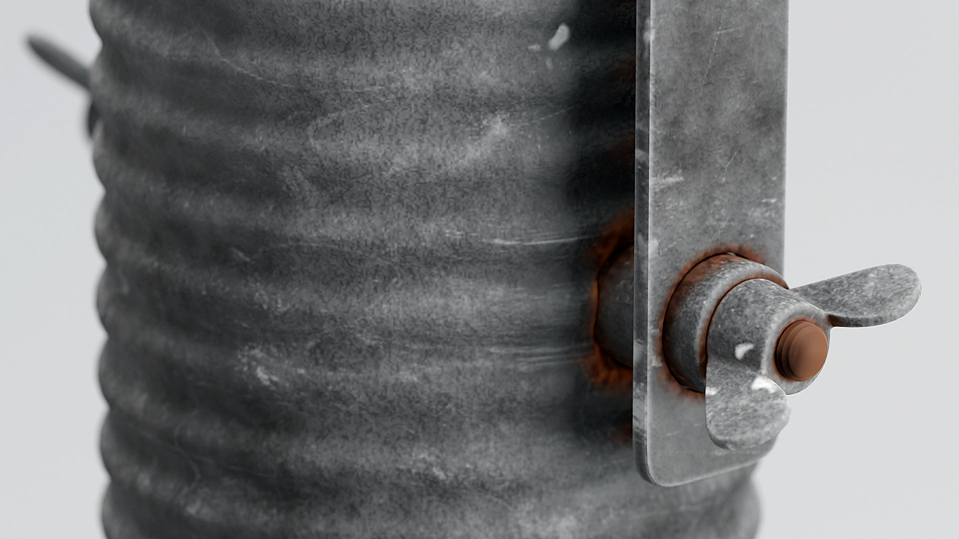 Old Hanging Table Lamp Dirty and Rusted 3D model_2