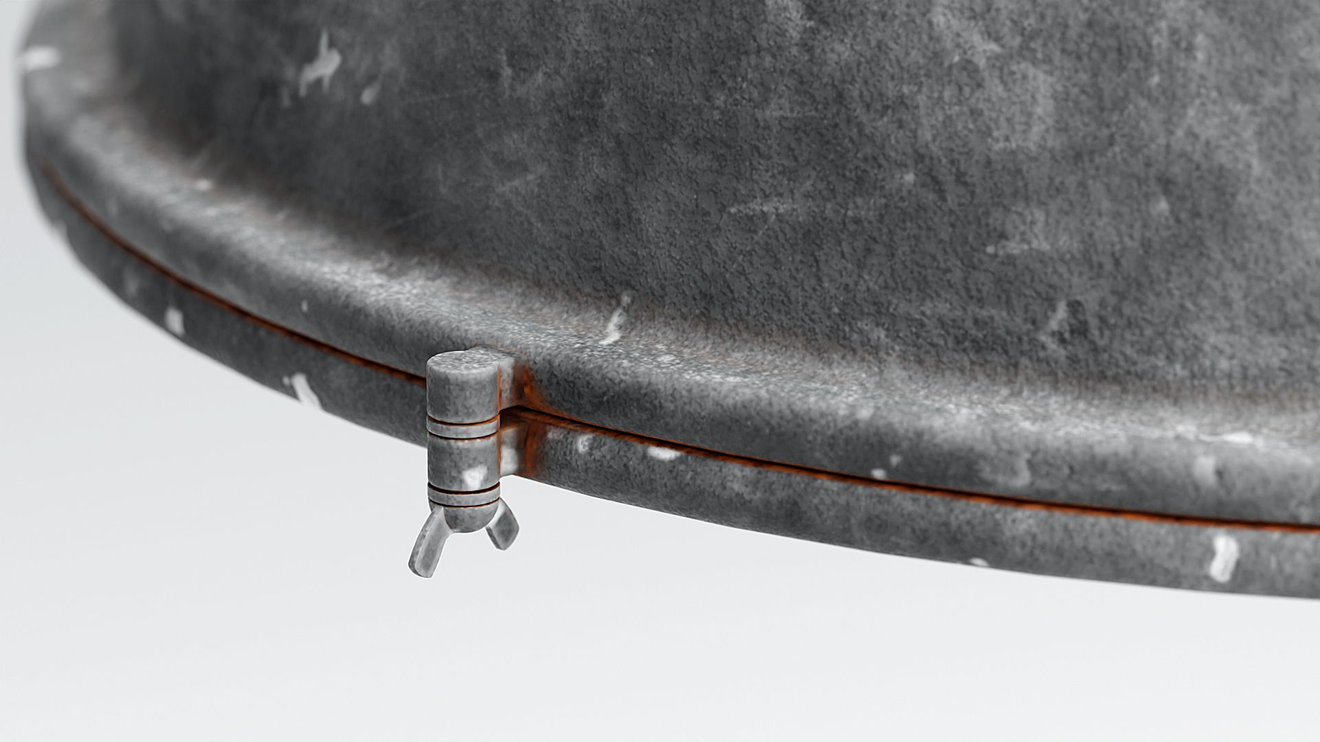 Old Hanging Table Lamp Dirty and Rusted 3D model_1