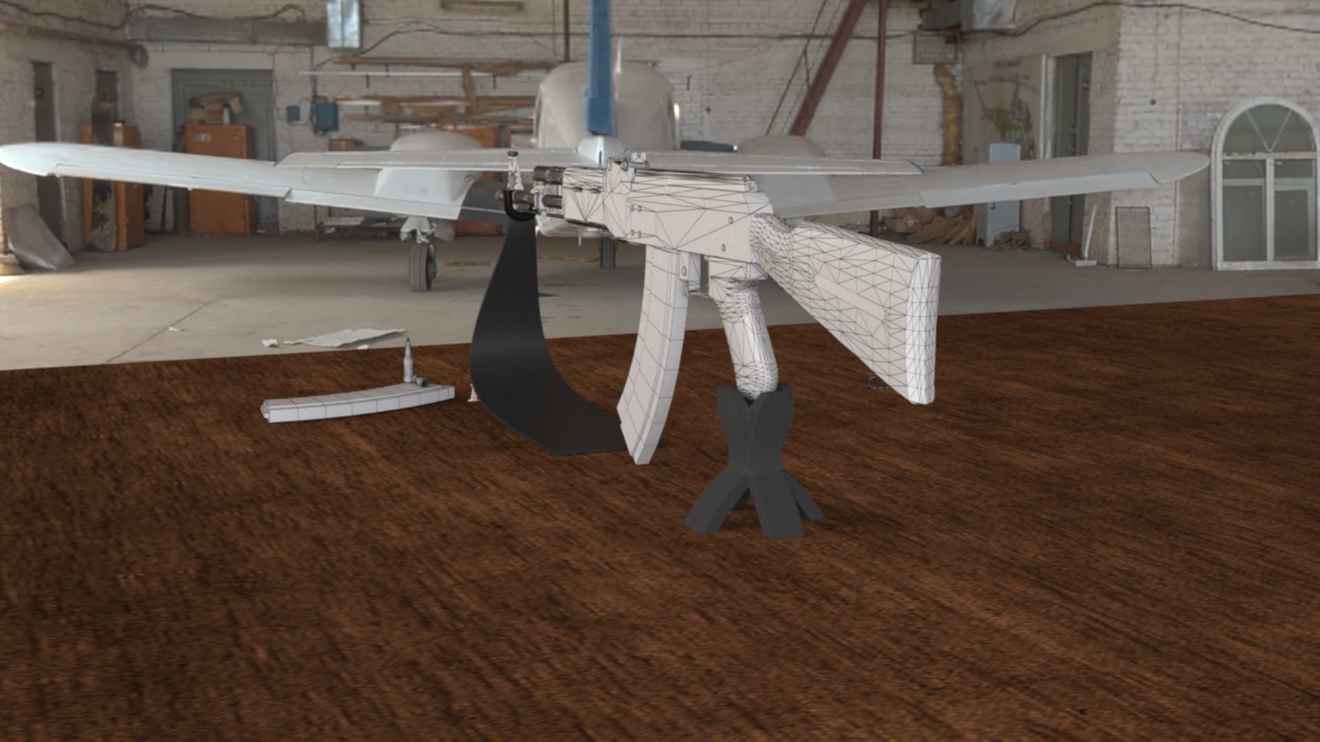 Russian AKM Assault Rifle 3D Model Low-poly 3D model_26