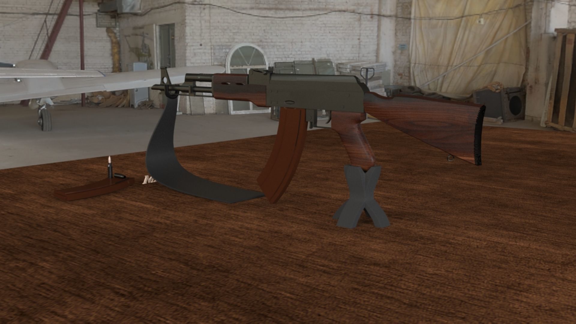 Russian AKM Assault Rifle 3D Model Low-poly 3D model_13