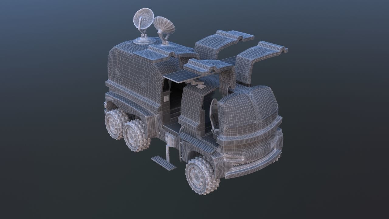 Futuristic Mobile Space Observatory  Vehicle 3D model_40
