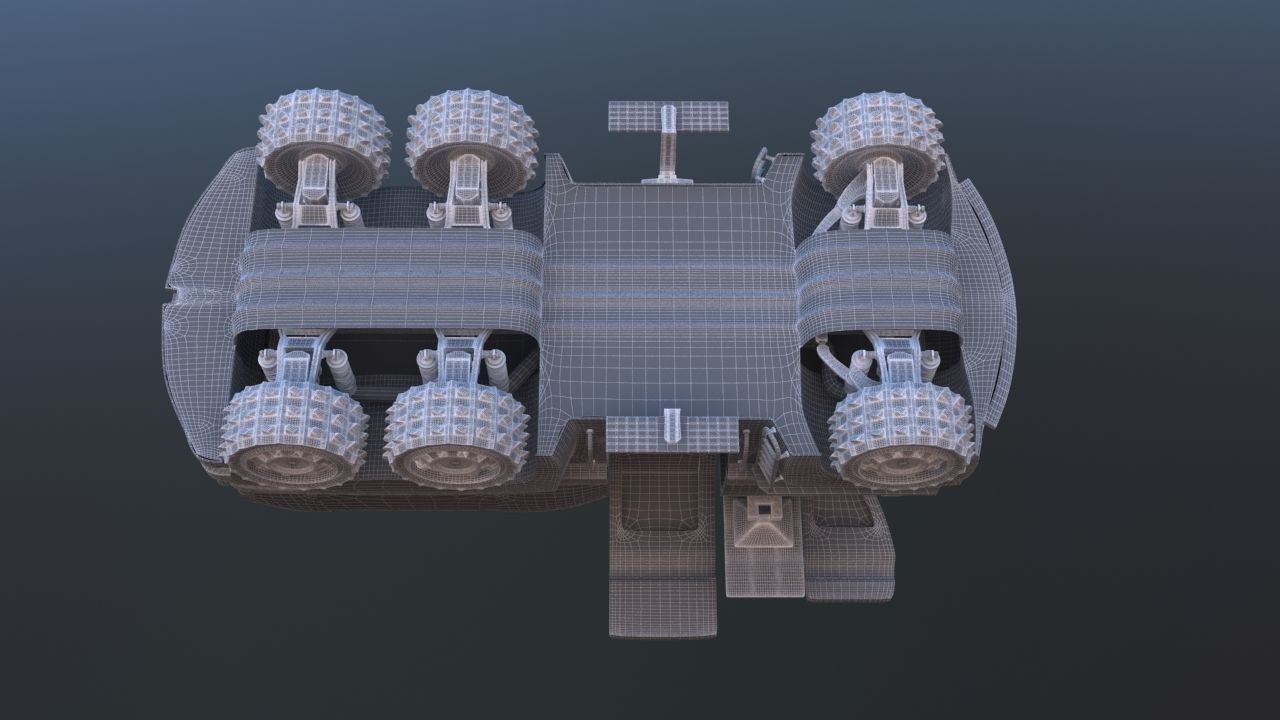 Futuristic Mobile Space Observatory  Vehicle 3D model_41