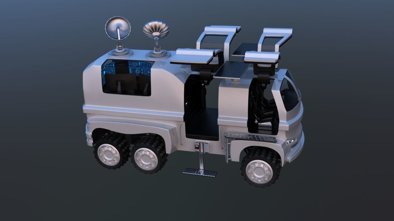 Futuristic Mobile Space Observatory  Vehicle 3D model_16