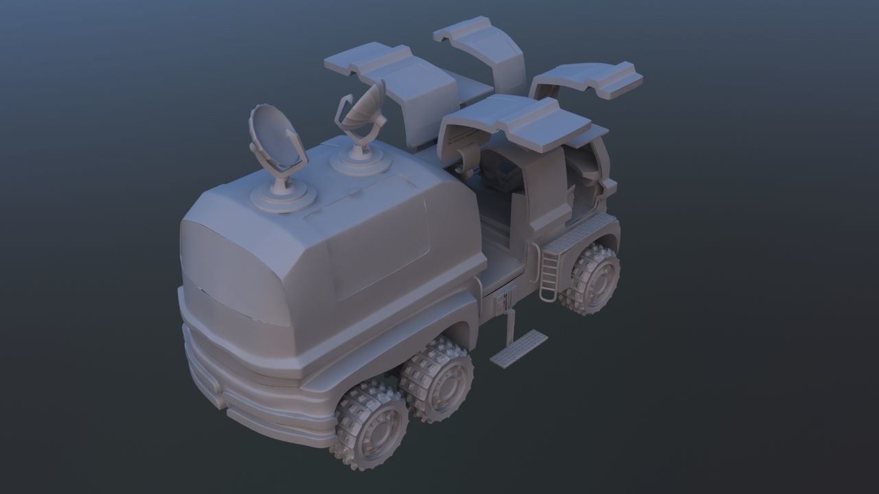 Futuristic Mobile Space Observatory  Vehicle 3D model_28