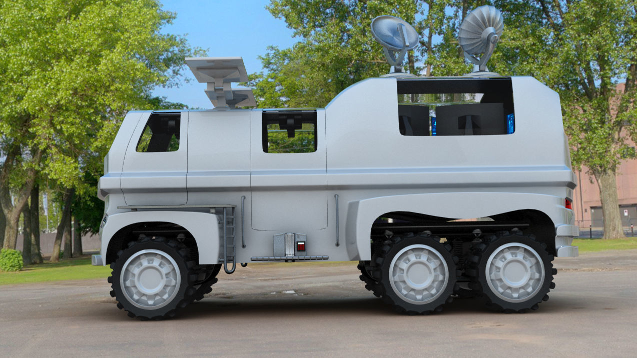 Futuristic Mobile Space Observatory  Vehicle 3D model_1