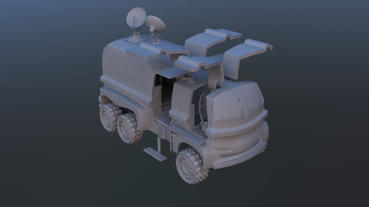 Futuristic Mobile Space Observatory  Vehicle 3D model_30