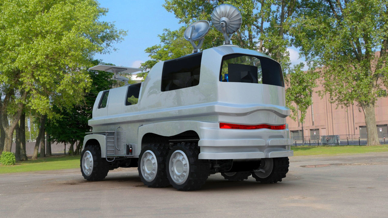 Futuristic Mobile Space Observatory  Vehicle 3D model_2
