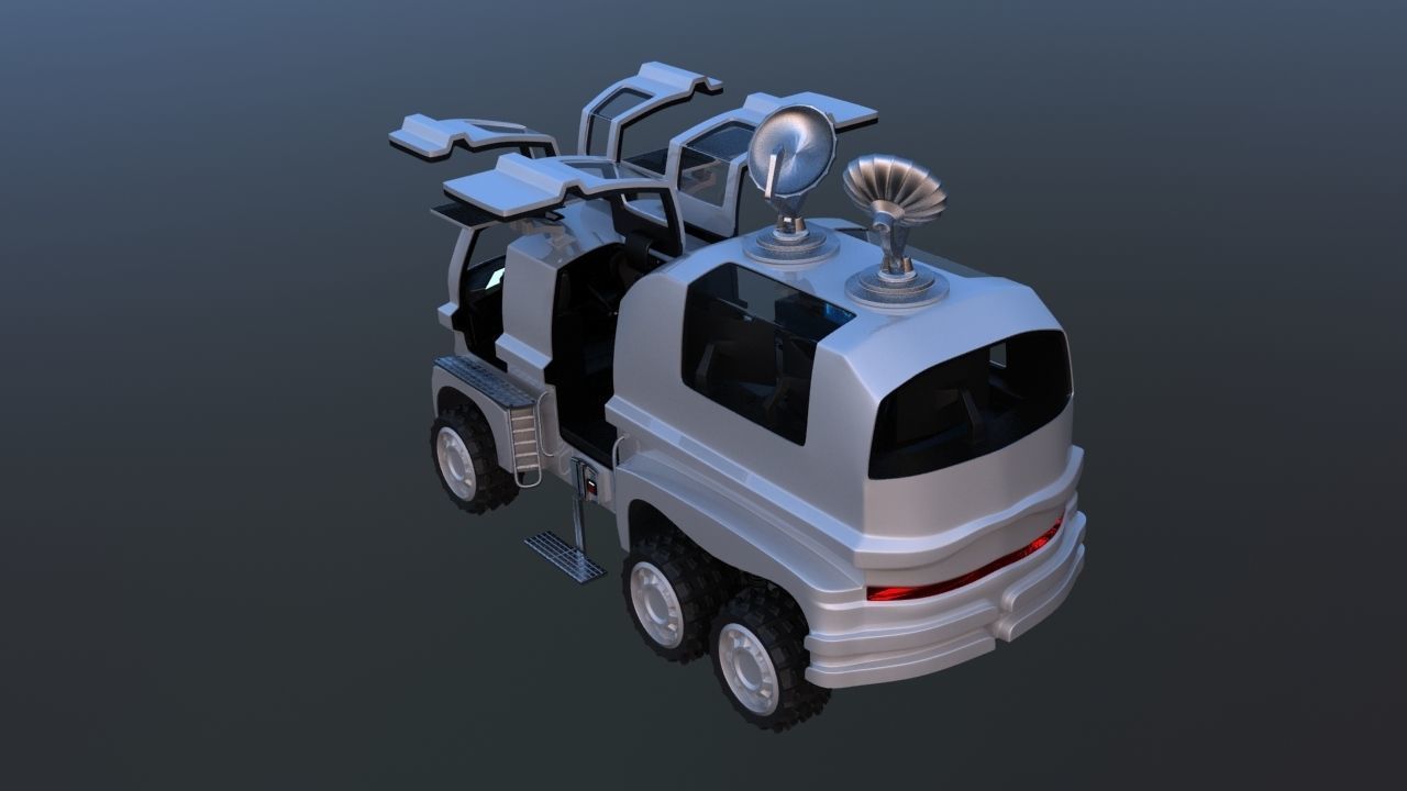Futuristic Mobile Space Observatory  Vehicle 3D model_13