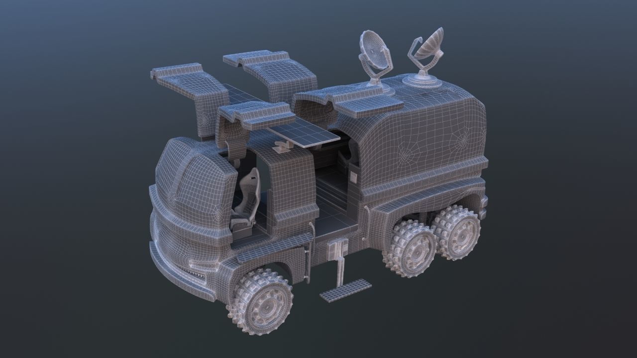 Futuristic Mobile Space Observatory  Vehicle 3D model_36