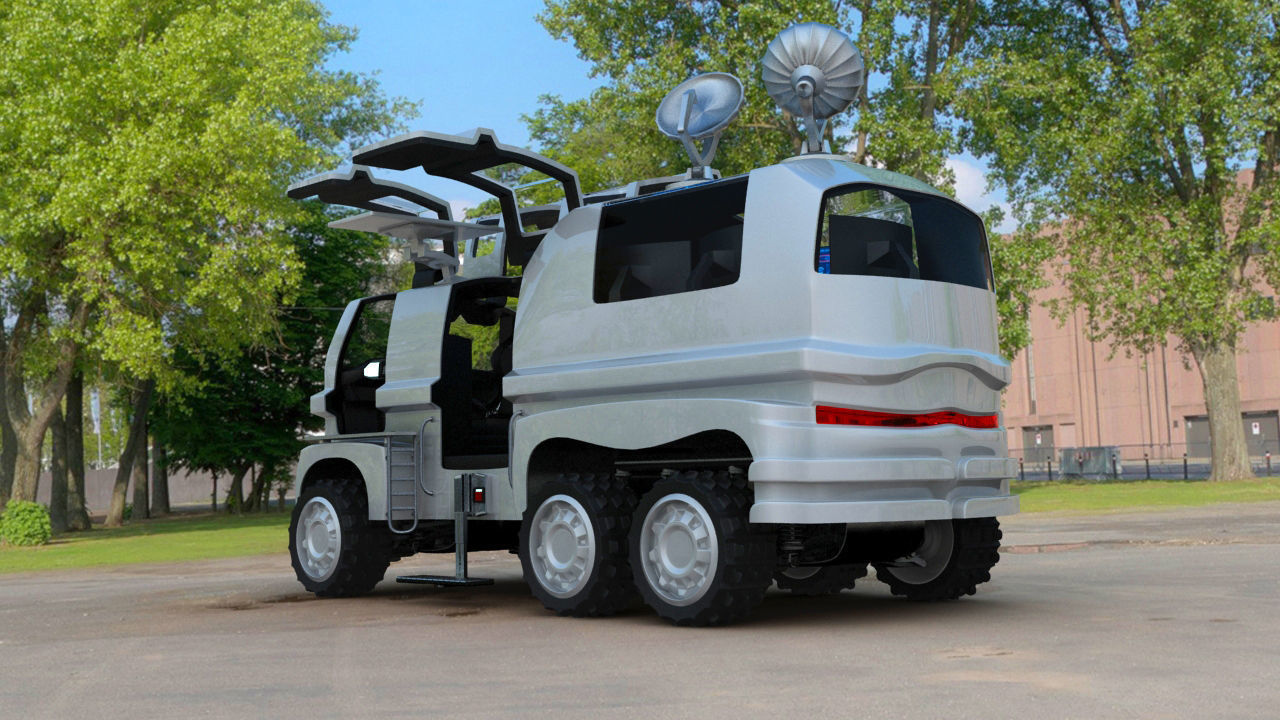 Futuristic Mobile Space Observatory  Vehicle 3D model_6