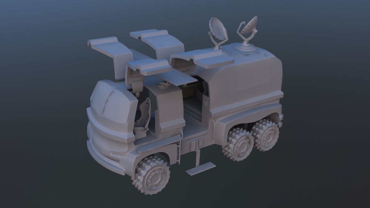Futuristic Mobile Space Observatory  Vehicle 3D model_25