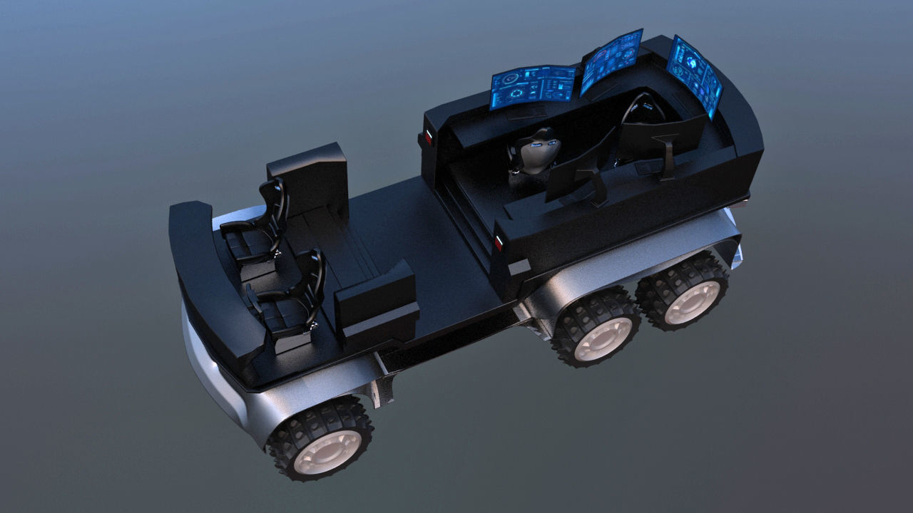 Futuristic Mobile Space Observatory  Vehicle 3D model_20