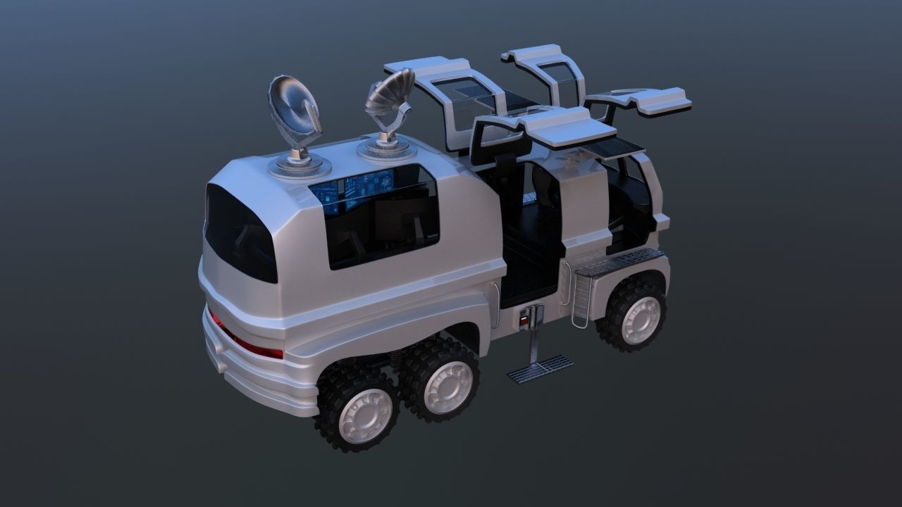 Futuristic Mobile Space Observatory  Vehicle 3D model_15
