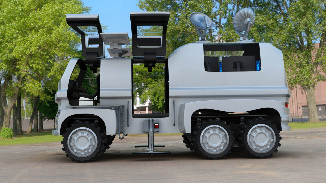 Futuristic Mobile Space Observatory  Vehicle 3D model_5