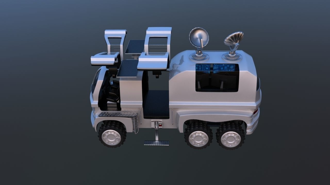 Futuristic Mobile Space Observatory  Vehicle 3D model_12