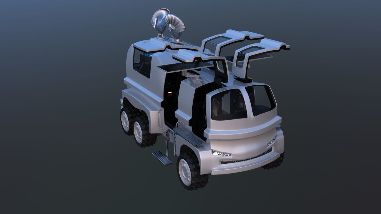 Futuristic Mobile Space Observatory  Vehicle 3D model_17