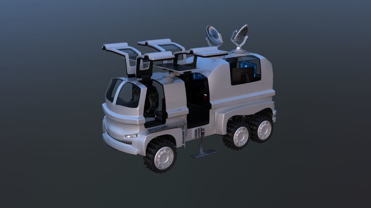 Futuristic Mobile Space Observatory  Vehicle 3D model_11