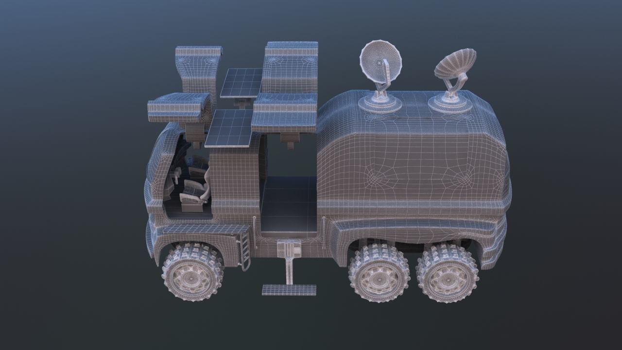 Futuristic Mobile Space Observatory  Vehicle 3D model_37