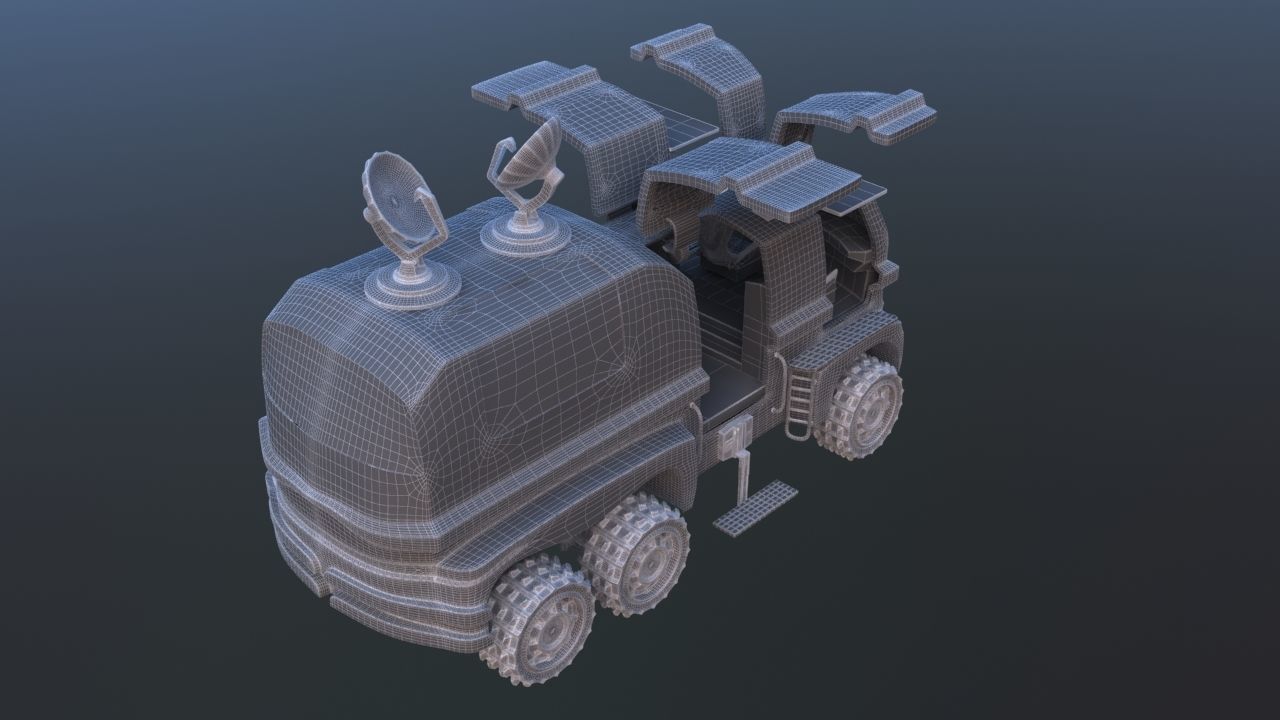 Futuristic Mobile Space Observatory  Vehicle 3D model_38