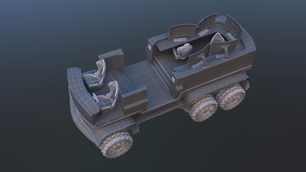 Futuristic Mobile Space Observatory  Vehicle 3D model_42