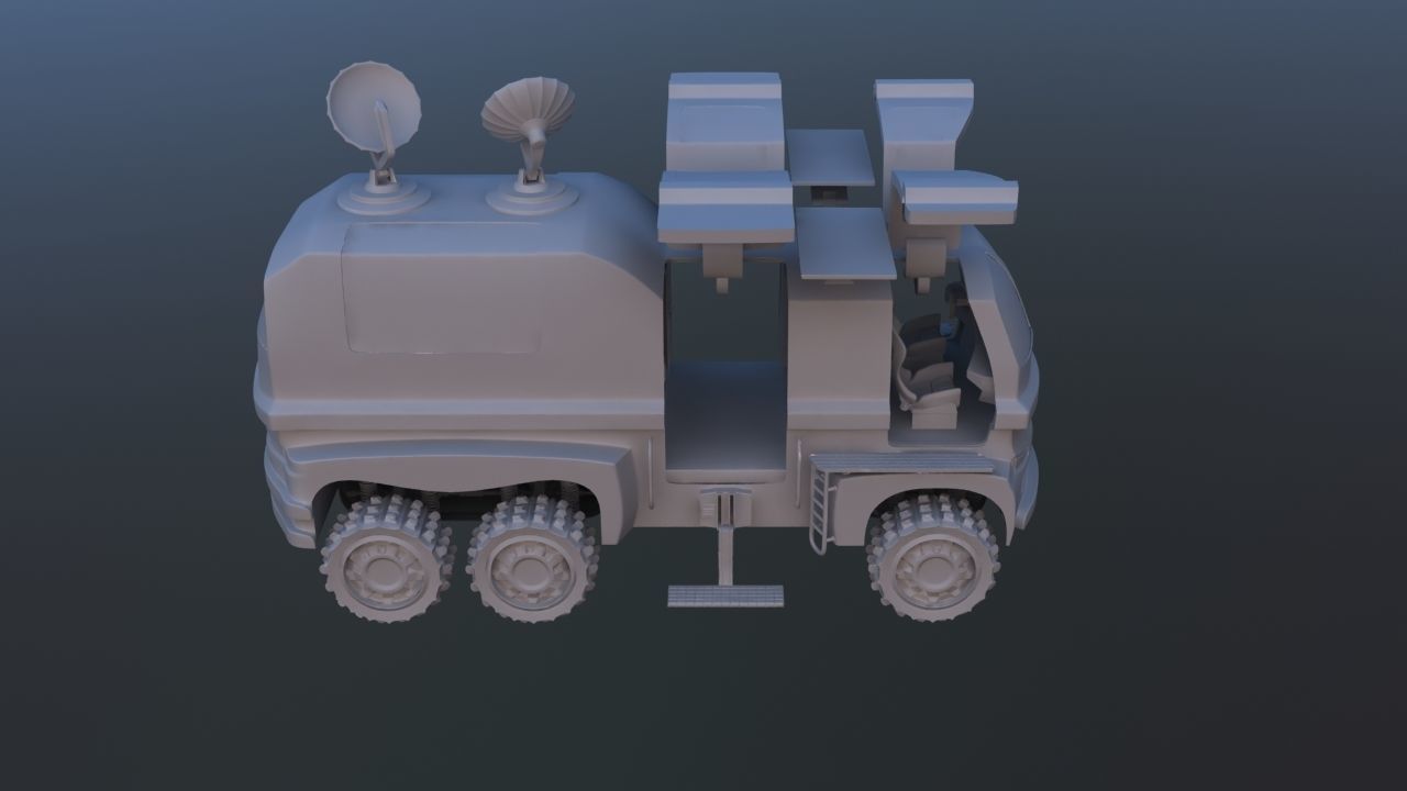 Futuristic Mobile Space Observatory  Vehicle 3D model_29
