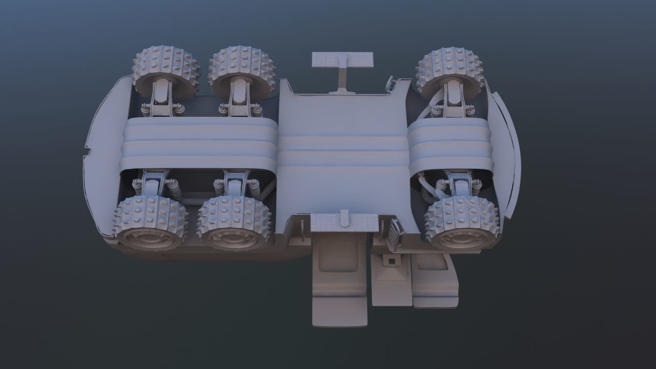 Futuristic Mobile Space Observatory  Vehicle 3D model_32