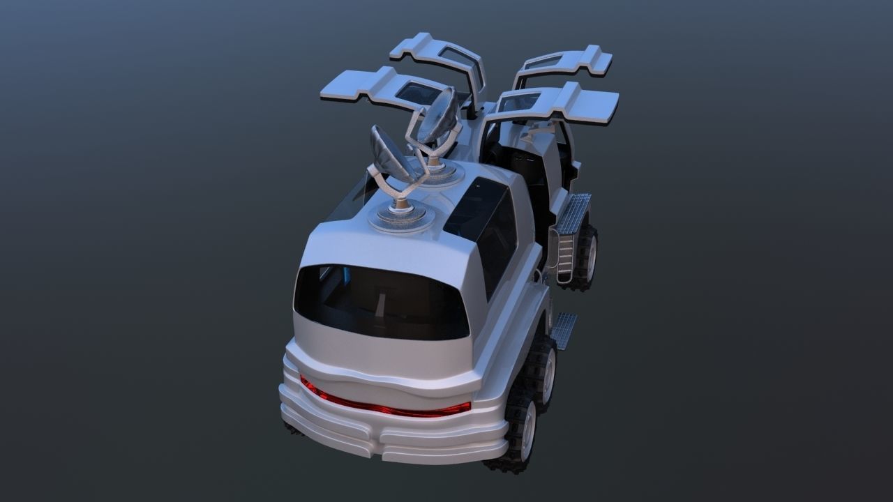 Futuristic Mobile Space Observatory  Vehicle 3D model_14