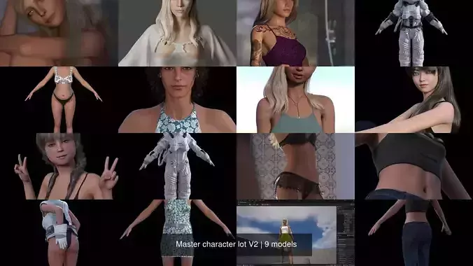 Master character lot V2 3D Model Collection