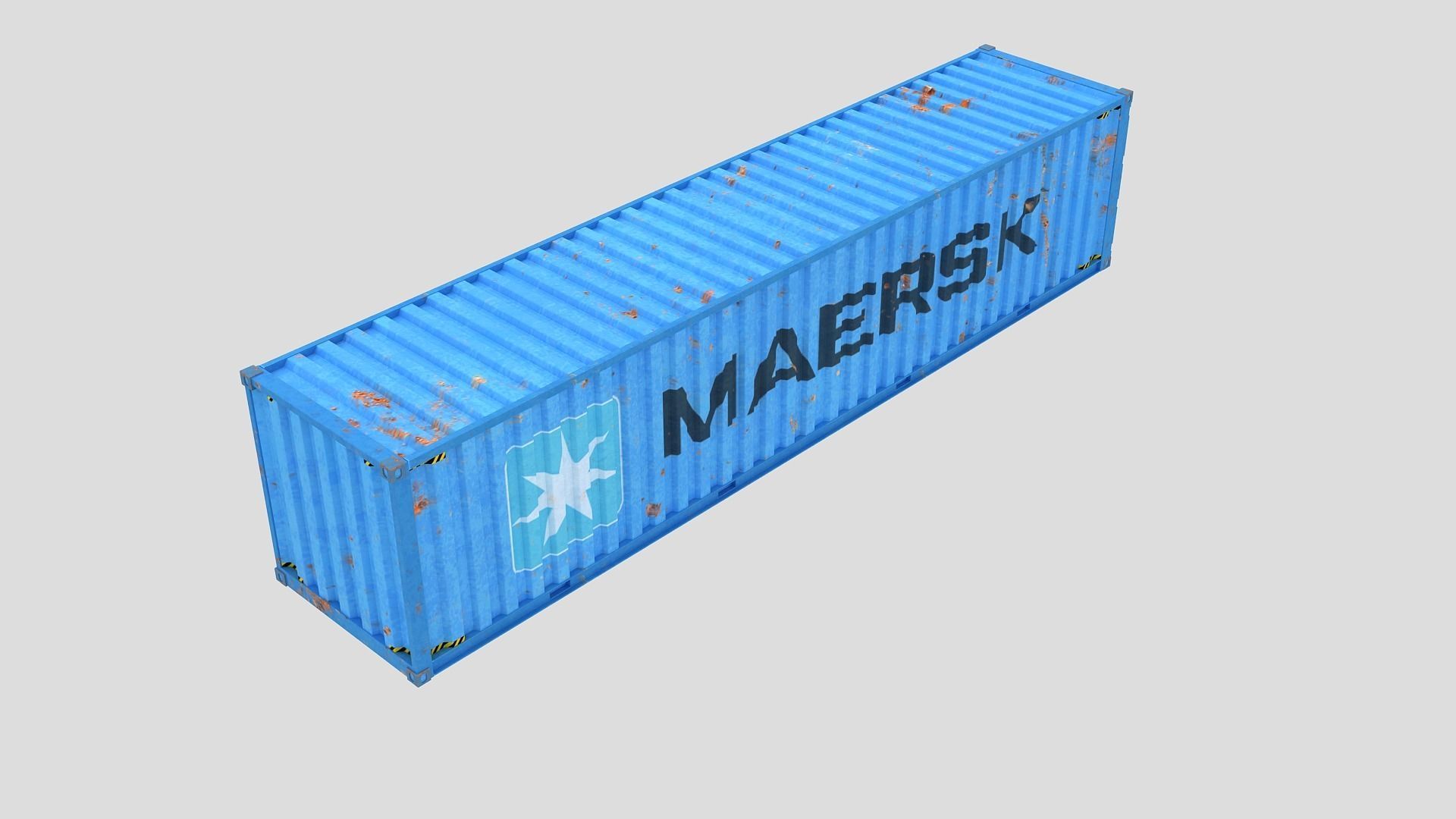 Cargo Shipping Container 3D model 01 Low-poly 3D model_5
